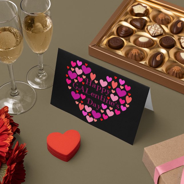 Tarjeta Festiva Black Hearts Happy GALentines Day Valentine (Subido por el creador)