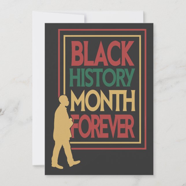 Tarjeta Festiva Black History Month Forever Typography (Anverso)