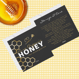Tarjeta Festiva Black Honey Bees Honeycomb Product Care Insert
