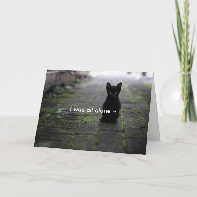 TARJETA FESTIVA BLACK KITTEN - LOVE CARD (Anverso)