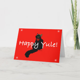 Tarjeta Festiva Black Kitty Yule Card