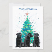 Black Lab Merry Christmas Labrador Cute Dote Puppy