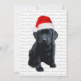 Tarjeta Festiva Black Lab Merry Christmas Labrador Dog Santa Puppy