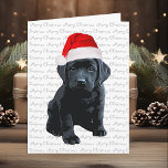 Tarjeta Festiva Black Lab Merry Christmas Labrador Puppy Santa Dog<br><div class="desc">Envíe saludos de Navidad con esta adorable tarjeta de papa negra de Labrador de Navidad de Santa María. Adentro: Feliz Navidad ~ Feliz Año Nuevo. Personalice el nombre de su familia y los nombres o elimine si desea escribir a mano. Esta tarjeta de navidades labradores negros será la favorita entre...</div>