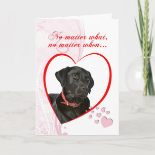 Tarjeta Festiva Black Lab San Valentín Lealtad y Amor