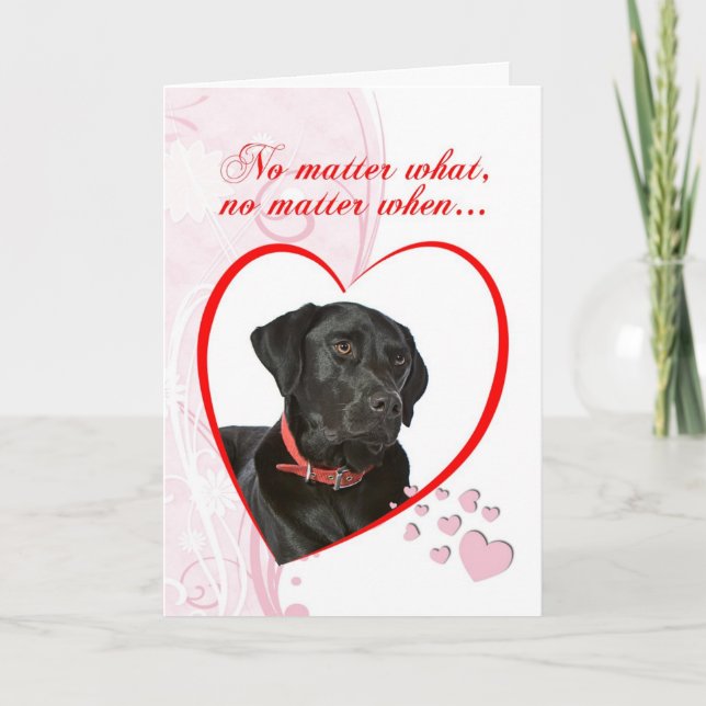 Tarjeta Festiva Black Lab Valentine (Anverso)