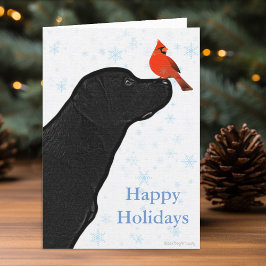 Tarjeta Festiva Black Labrador Christmas Card