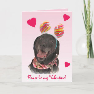 Tarjeta Festiva Black Labrador Recuperever Dog Valentine