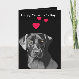 Tarjeta Festiva Black Labrador Valentine