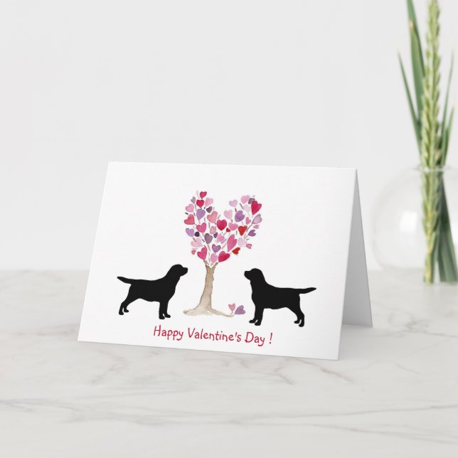 Tarjeta Festiva Black Labrador Valentine (Anverso)