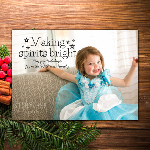 Tarjeta Festiva Black Making Spirits Bright Holiday Card