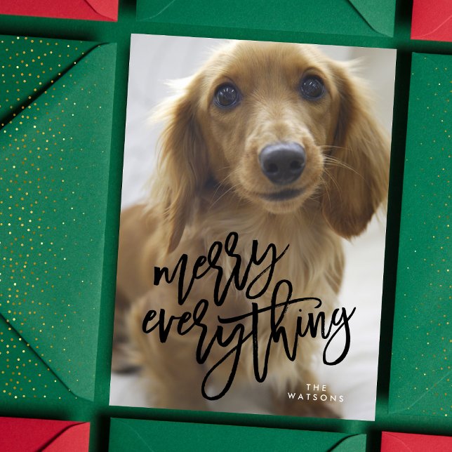 Tarjeta Festiva Black Merry Everything Photo (Subido por el creador)