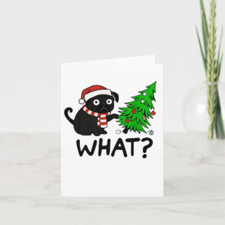 Tarjeta Festiva Black Pug Christmas Gift Idea