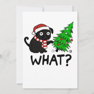 Tarjeta Festiva Black Pug Christmas Gift Idea