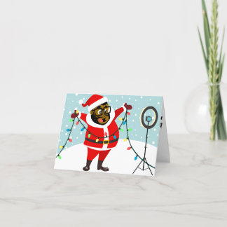 Tarjeta Festiva Black Santa LIVE!