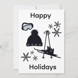 Tarjeta Festiva Black ski & winter designs