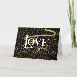 Tarjeta Festiva Black w/Gold Swoosh LOVE Valentine