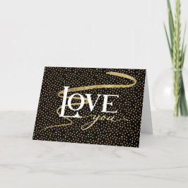 Tarjeta Festiva Black w/Gold Swoosh LOVE Valentine