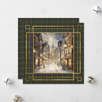 Tarjeta Festiva Black Watch Weathered Scottish Tartan Christmas