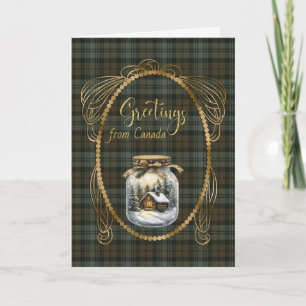 Tarjeta Festiva Black Watch Weathered Scottish Tartan Greetings