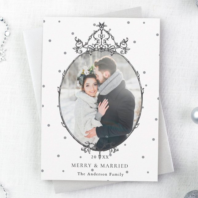 Tarjeta Festiva Black & White Classic Christmas 2 Photo    (Subido por el creador)