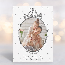Tarjeta Festiva Black & White Classic Christmas Photo
