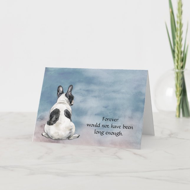 Tarjeta Festiva Black White French Bulldog Sympathy Card (Anverso)