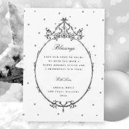 Tarjeta Festiva Black & White Modern Classic Frame Photo