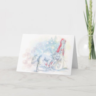 Tarjeta Festiva Blanco como la nieve y poco rojo