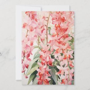 Tarjeta Festiva Blanco de orquídeas florales hawaianas en cascada 