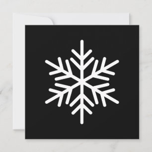 Tarjeta Festiva Blanco Festivo Copo de Nieve Nórdico Sobre Negro M