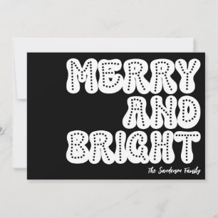 Tarjeta Festiva Blanco negro negro retro de moda brillante y amarg