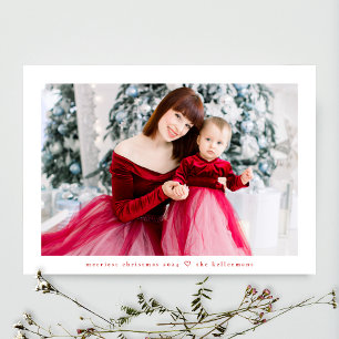 Tarjeta Festiva blanco rojo simplemente minimalista foto de navida
