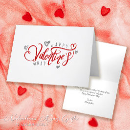 Tarjeta Festiva Blanco simple Feliz Día de San Valentín