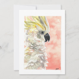 Tarjeta Festiva Blank - Cockatoo Watercolor