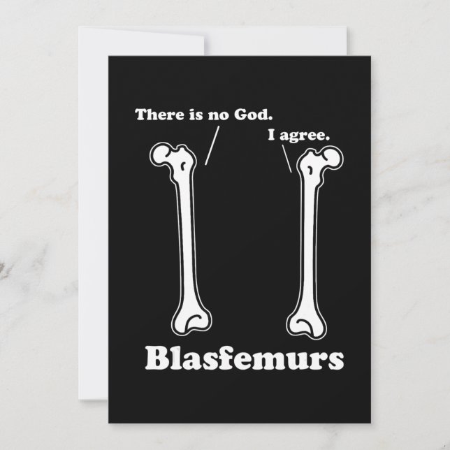 Tarjeta Festiva blasfemur gramática pun, biología divertida (Anverso)