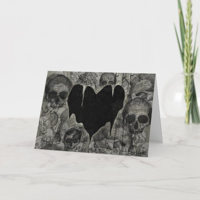Tarjeta Festiva Bleak Heart Gothic Valentine (Anverso)