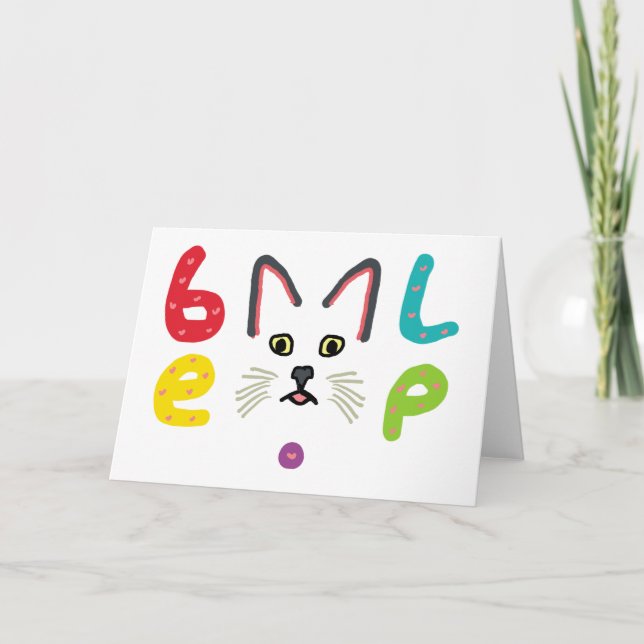 Tarjeta Festiva Blep Cat (Anverso)