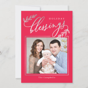 Tarjeta Festiva Blessed Branch Holiday Photo Card