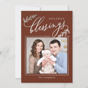 Tarjeta Festiva Blessed Branch Holiday Photo Card