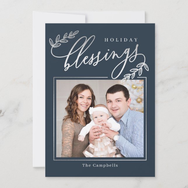 Tarjeta Festiva Blessed Branch Holiday Photo Card (Anverso)