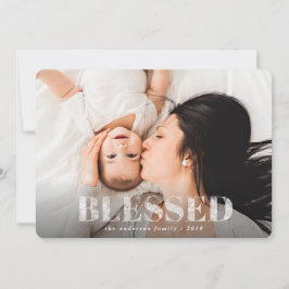 Tarjeta Festiva Blessed elegante navidades de guiones foto vacacio