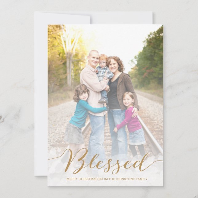 Tarjeta Festiva Blessed Holiday Photo Card (Anverso)