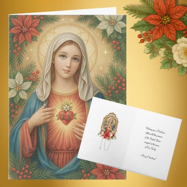 Tarjeta Festiva Blessed Mother Mary Catholic Christmas Religious (Subido por el creador)