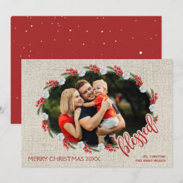 Tarjeta Festiva Blessed Red Berries Navidades Foto