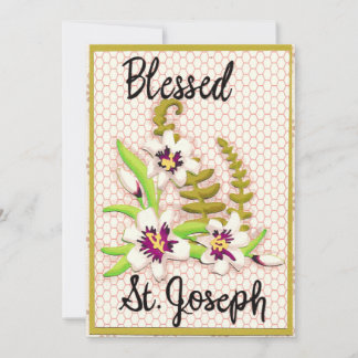 Tarjeta Festiva Blessed Saint Joseph's Day Greeting Card with Lily