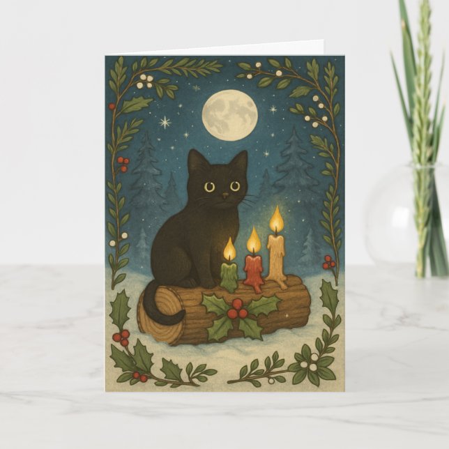 Tarjeta Festiva Blessed Yule (Anverso)
