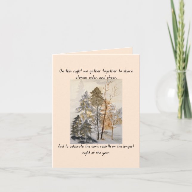 Tarjeta Festiva Blessed Yule Holiday Card (Anverso)