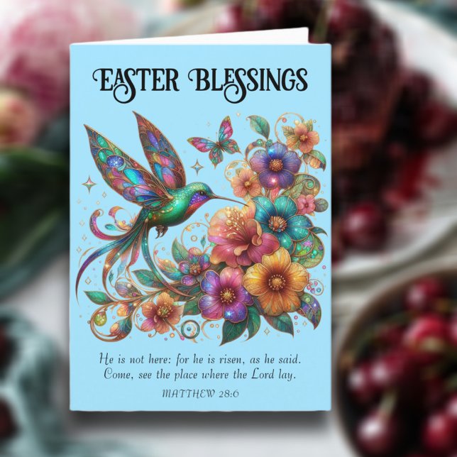 Tarjeta Festiva Blesss Colorful Hummingbird Christian (Subido por el creador)
