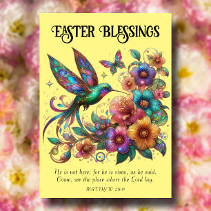 Tarjeta Festiva Blesss Colorful Hummingbird Christian